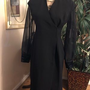 Calvin Klein sheer sleeves dress